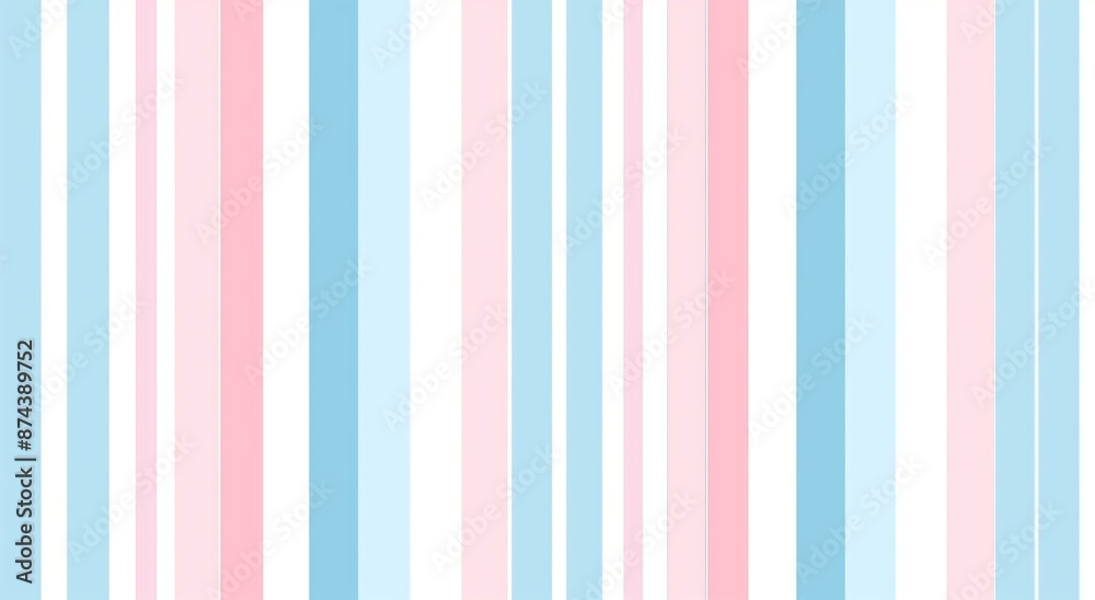 A seamless pattern with pastel blue, pink, and white vertical stripes. A seamless pattern with pastel blue, pink, and white vertical stripes.