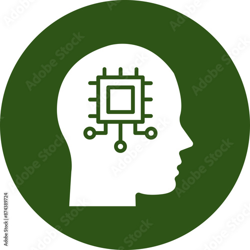 Intelligent Control Glyph Green Circle Icon photo