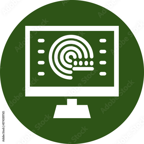 Forecasting Model Glyph Green Circle Icon