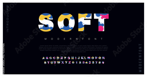 Soft Bold alphabet for sport, technology, digital logo font vector template