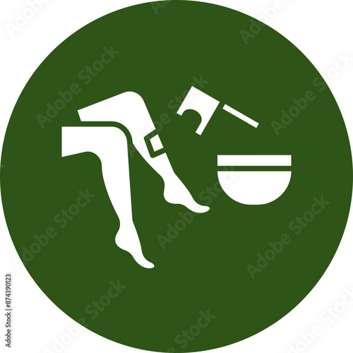 Waxing Glyph Green Circle Icon