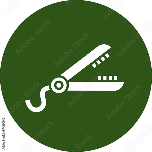 Hair Straightener Glyph Green Circle Icon