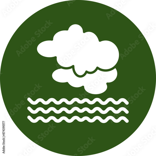 Mist Glyph Green Circle Icon