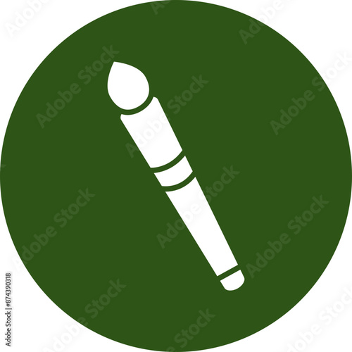 Brush Glyph Green Circle Icon