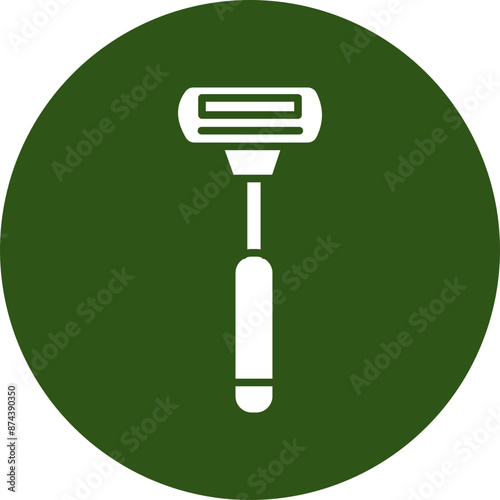 Razor Glyph Green Circle Icon