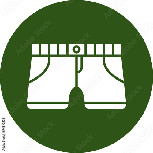 Shorts Glyph Green Circle Icon