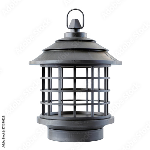 Wallpaper Mural A black lantern with a metal frame and a metal chain hanging from it Torontodigital.ca