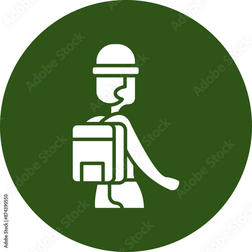Tourist Glyph Green Circle Icon