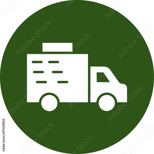 Logistics Delivery Glyph Green Circle Icon