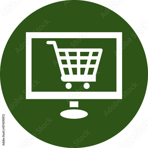 Buy Online Glyph Green Circle Icon