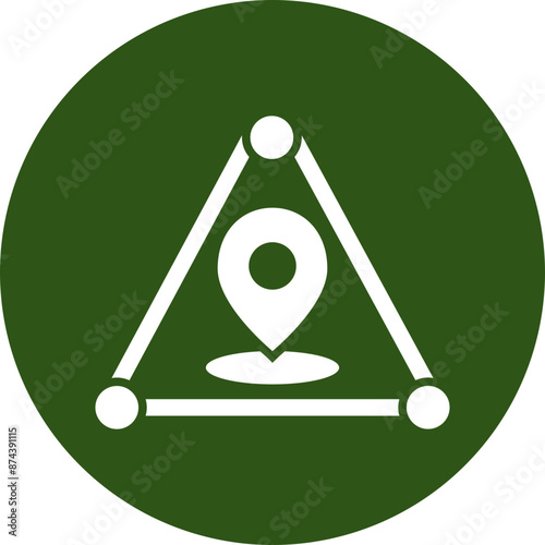 Online Location Glyph Green Circle Icon