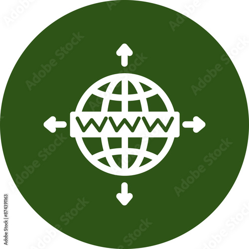Browsing Glyph Green Circle Icon