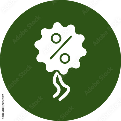 Online Discount Glyph Green Circle Icon