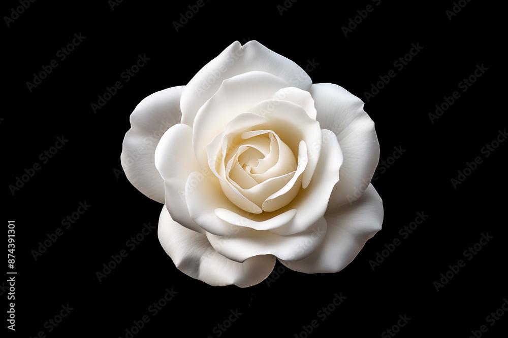 white rose flower one bud close-up isolated on black background white rose flower one bud close-up isolated on black background