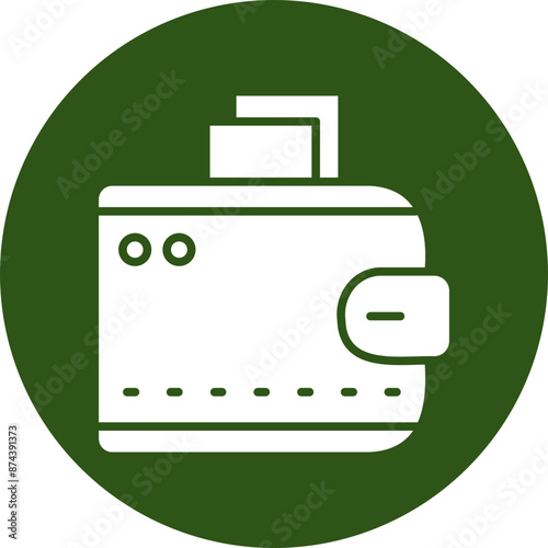 Wallet Glyph Green Circle Icon
