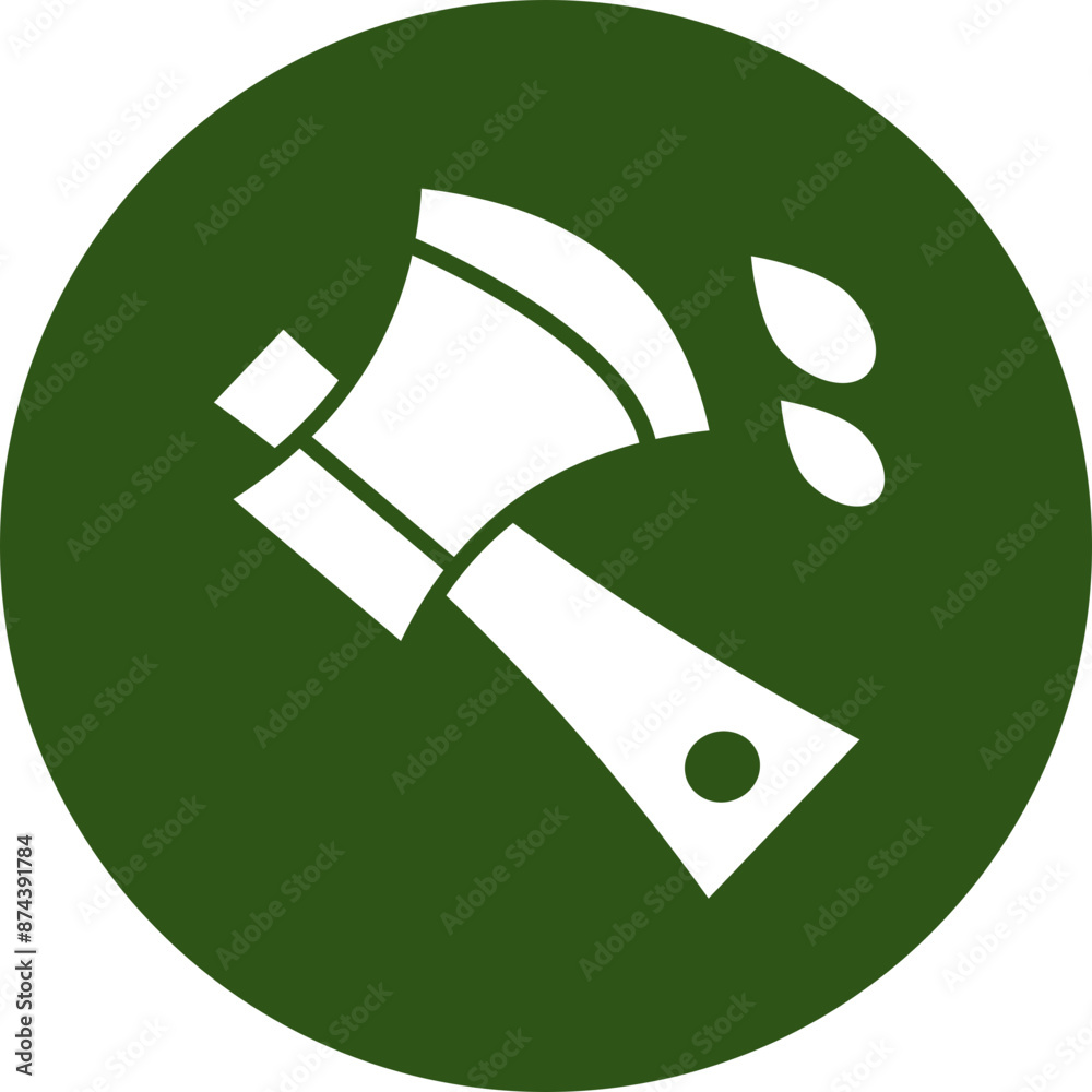 Axe Glyph Green Circle Icon Axe Glyph Green Circle Icon