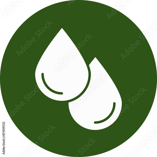 Blood Drop Glyph Green Circle Icon