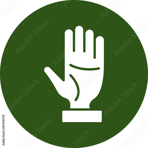 Hand Glyph Green Circle Icon