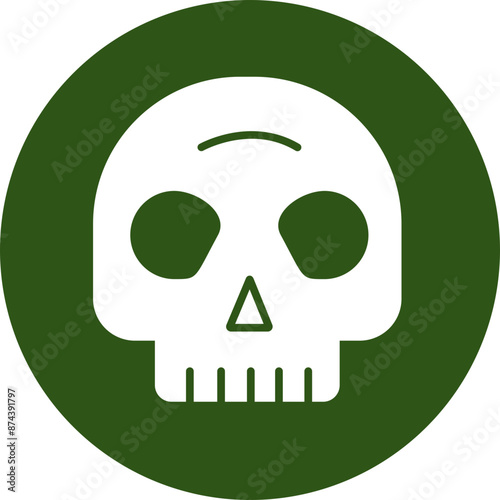 Horror Glyph Green Circle Icon