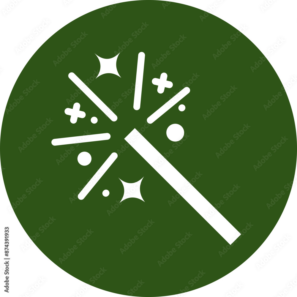 Magic Word Glyph Green Circle Icon