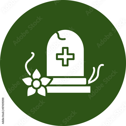 Grave Glyph Green Circle Icon