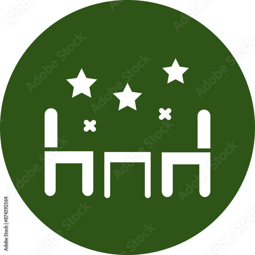 Party Glyph Green Circle Icon