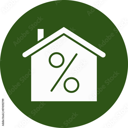 Discount Glyph Green Circle Icon