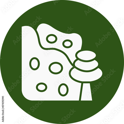 Avalanche Glyph Green Circle Icon
