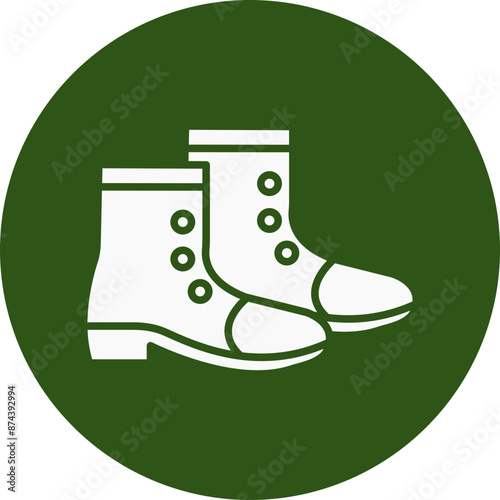 Boot Glyph Green Circle Icon