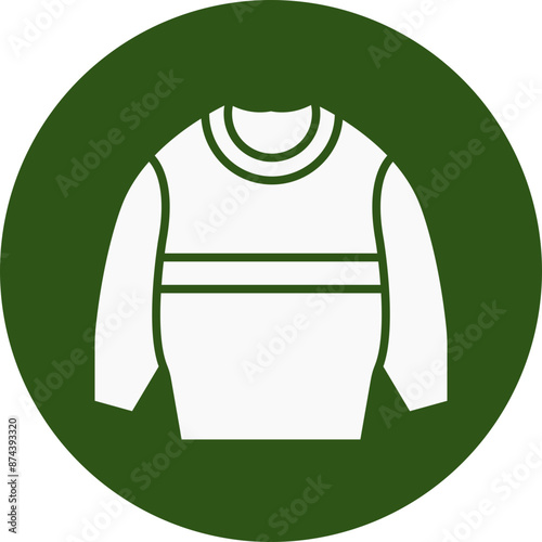 Sweater Glyph Green Circle Icon