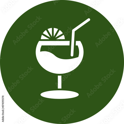 Lemonada Glyph Green Circle Icon photo