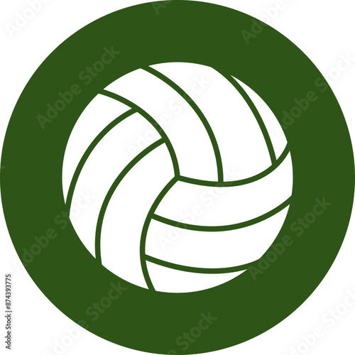 Volleyball Glyph Green Circle Icon