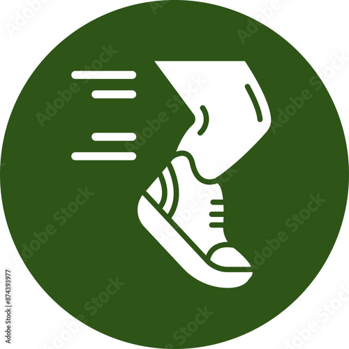 Jogging Glyph Green Circle Icon