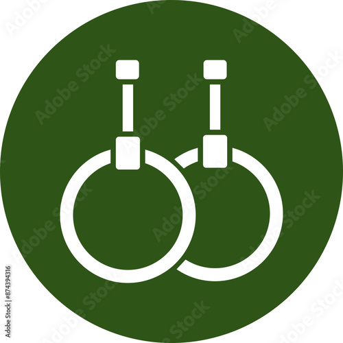 Gymnastic Rings Glyph Green Circle Icon