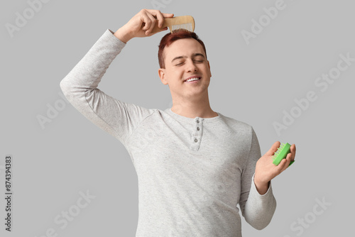 Young man with hair scalp m...