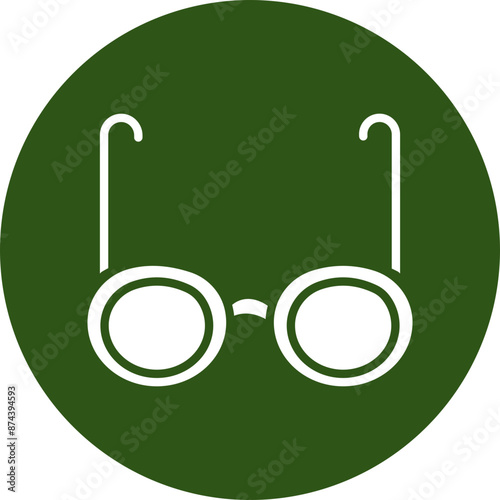 Glasses Glyph Green Circle Icon