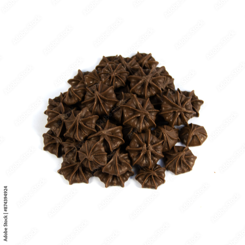 Milk Chocolate Stars. on a White Background Milk Chocolate Stars. on a White Background