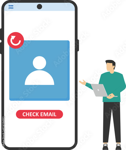 Account recovery. Account synchronization. Receive a recovery code message via SMS. User verification. services and technology. illustration concept design. vector elements. blue background

