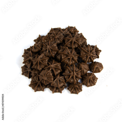 Milk Chocolate Stars. on a White Background photo