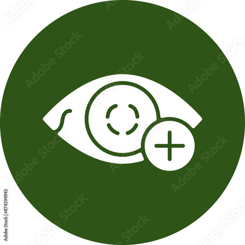 Hyperopia Glyph Green Circle Icon