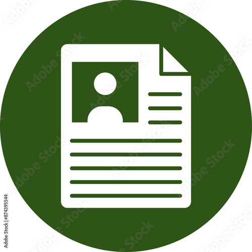 Newspaper Glyph Green Circle Icon