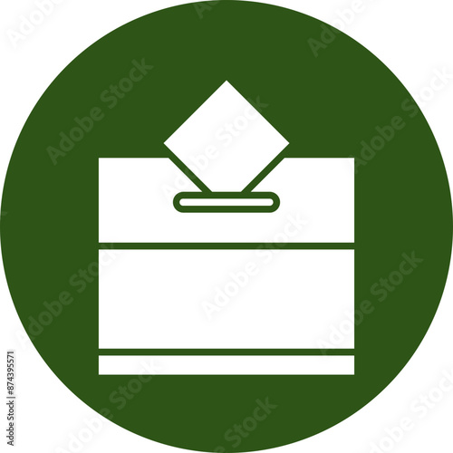 Vote Glyph Green Circle Icon
