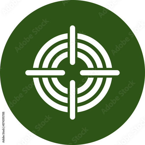 Target Glyph Green Circle Icon