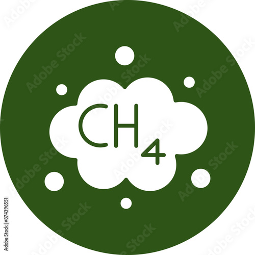 Methane Glyph Green Circle Icon