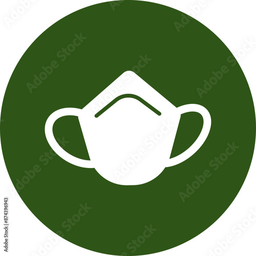 Mask Glyph Green Circle Icon