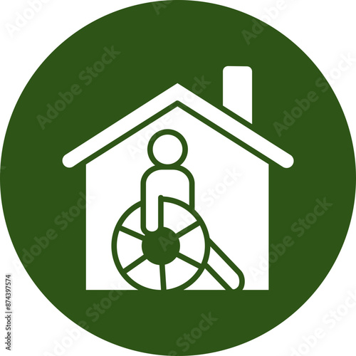 Hospice Glyph Green Circle Icon