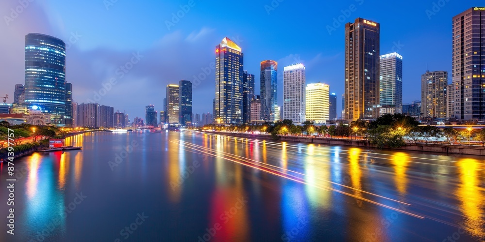 Fototapeta premium city marina at night