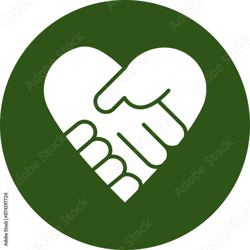 Philanthropy Glyph Green Circle Icon