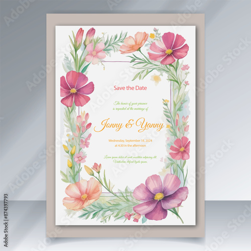 elegant engagement Sophisticated wedding invitation card vector design template