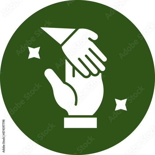 Children Glyph Green Circle Icon